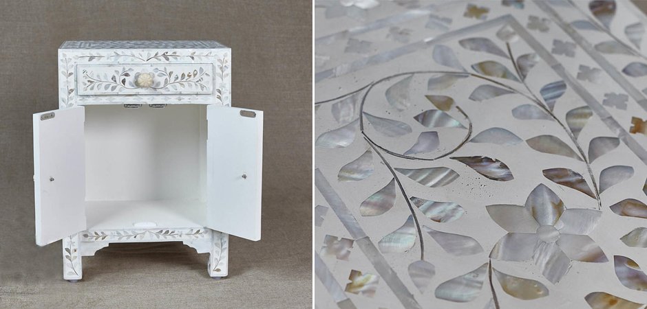 Тумба инкрустация перламутром Inlaid Bone Soft pearl Тумба инкрустация перламутром Inlaid Bone Soft pearl - Loft-Concept в Перми