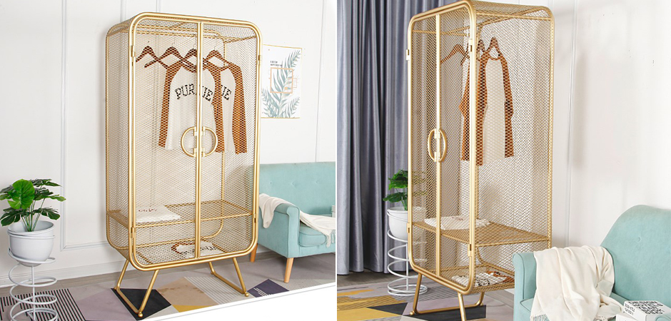 Шкаф Rhombic Grid Wardrobe Gold Шкаф Rhombic Grid Wardrobe Gold - Loft-Concept в Перми