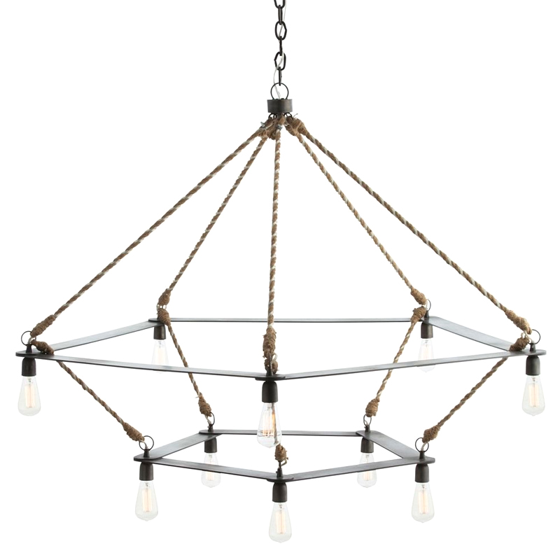 Люстра Arteriors MCINTYRE TWO TIERED CHANDELIER Черный Серый в Перми | Loft Concept 