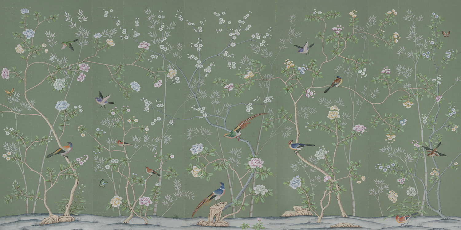 Обои ручная роспись Portobello Blue Grey - фото