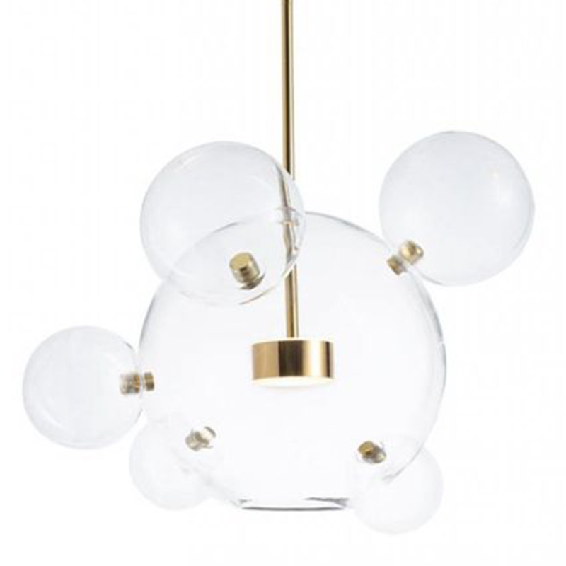 Подвесной Светильник Giopato & Coombes Bollr Pendant 6 BUBBLE LAMP золото Белый Золотой Прозрачное Стекло в Перми | Loft Concept 