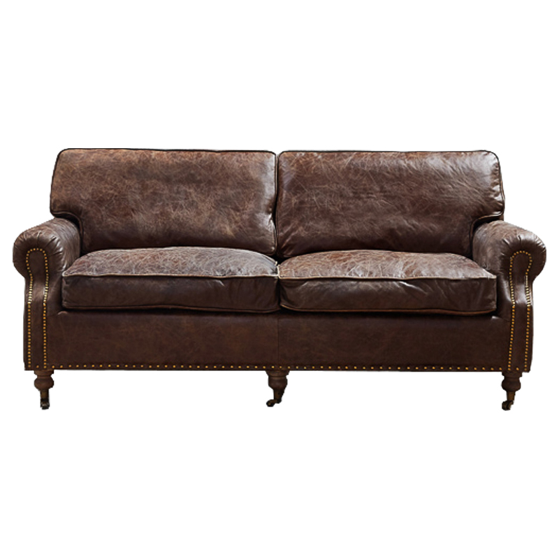 Диван RH CLASSIC LANCASTER Brown leather double Коричневый в Перми | Loft Concept 