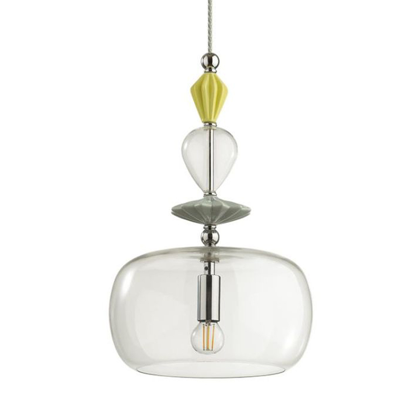 Подвесной светильник Iris Glas hanging lamp candy A chrome Прозрачное Стекло Прозрачный желтый Голубой Хром Прозрачный зеленый в Перми | Loft Concept 