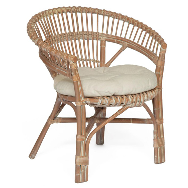 Уличное кресло Rauno Wicker Chair Бежевый Белый в Перми | Loft Concept 