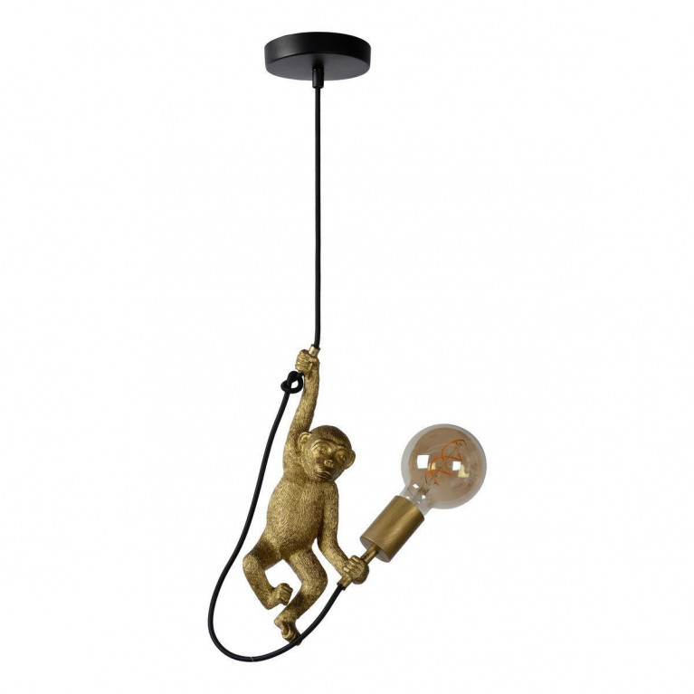 Подвесной светильник Monkey holding a light bulb Черный Золотой в Перми | Loft Concept 