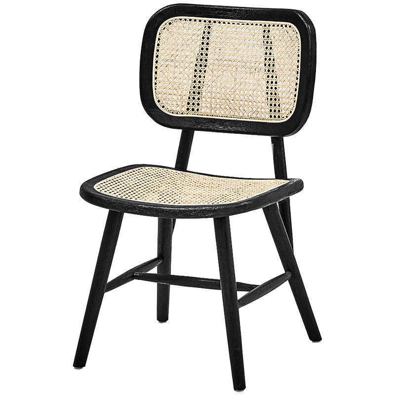 Стул Stiana Rattan Stool Черный Бежевый в Перми | Loft Concept 