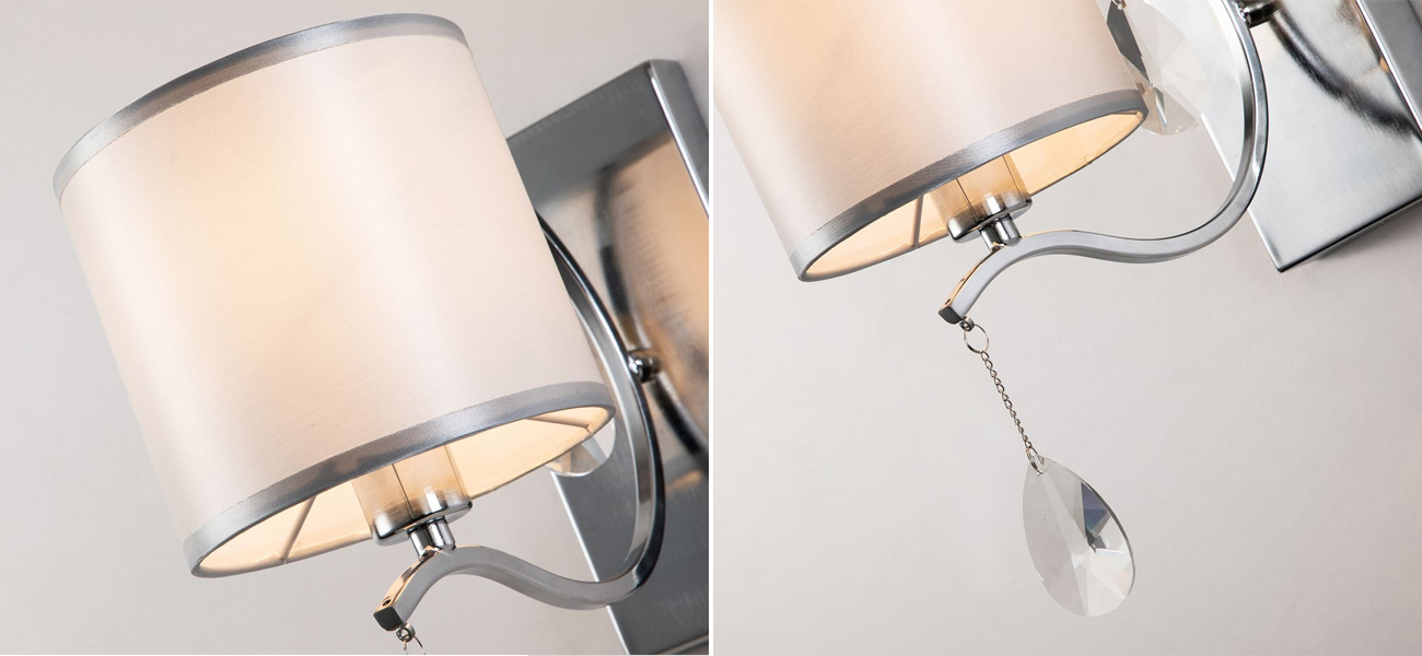 Бра цвета хром с хрустальным декором Tendril - фото