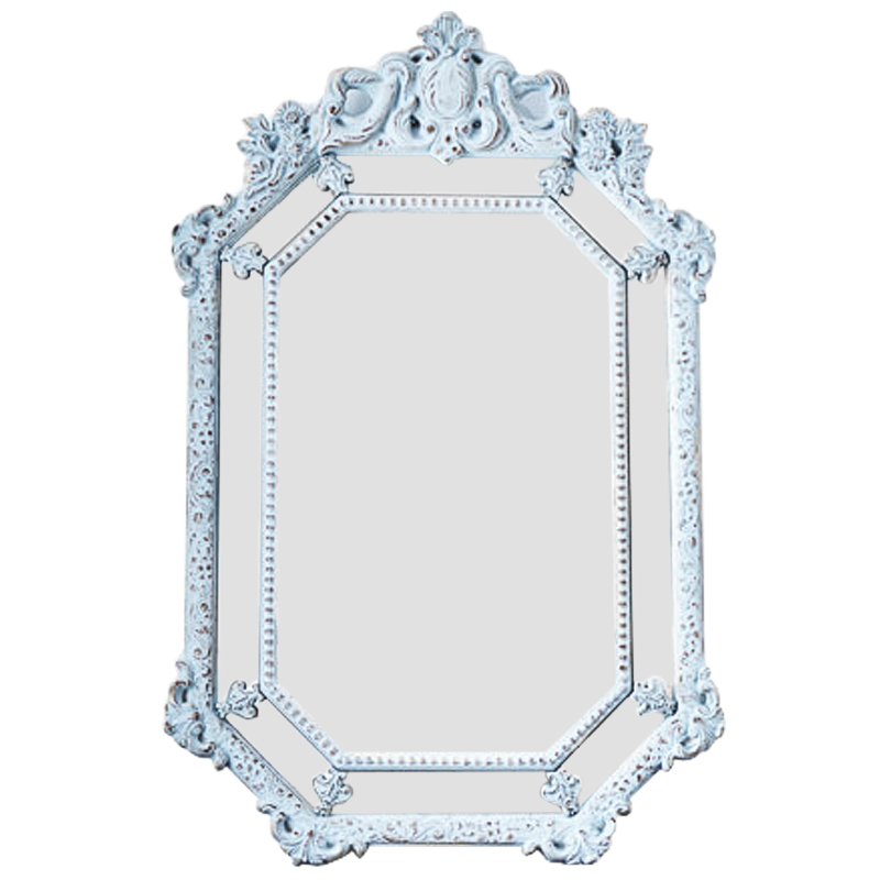 Зеркало Keppel Mirror Pastel Blue Винтажный голубой Античное зеркальное стекло в Перми | Loft Concept 