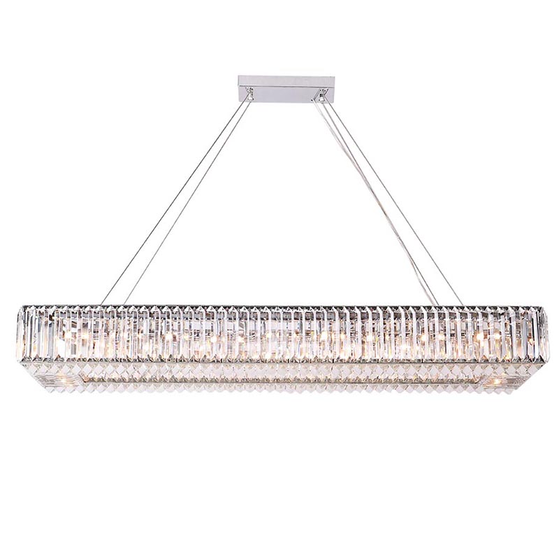 Люстра Darleen Crystal Nickel Rectangular Chandelier Никель Прозрачный (Transparent) в Перми | Loft Concept 