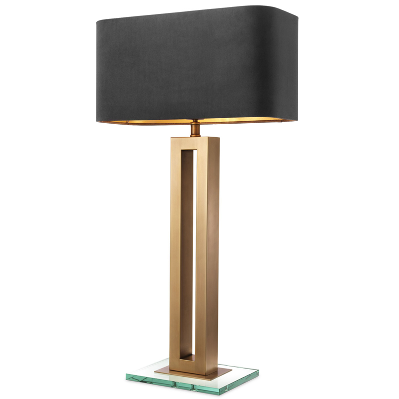 Настольная лампа Eichholtz Table Lamp Cadogan Латунь Античная полированная Прозрачный Черный в Перми | Loft Concept 