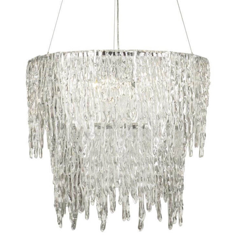 Люстра Cold Heart Silver Single two-tier Chandelier Хром Прозрачное Стекло в Перми | Loft Concept 