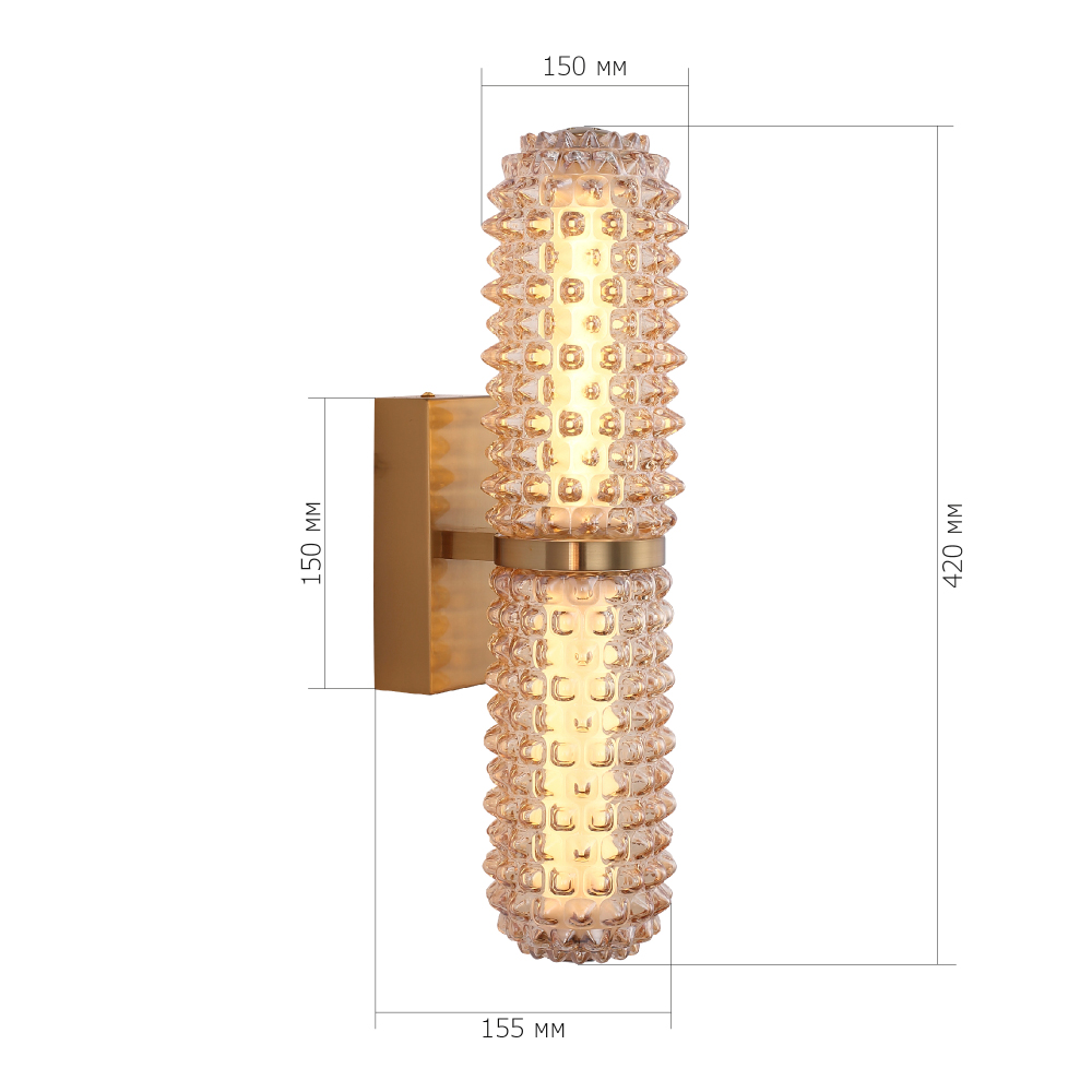 Бра с факутрным стеклянным плафоном Шампань Sonora в Перми