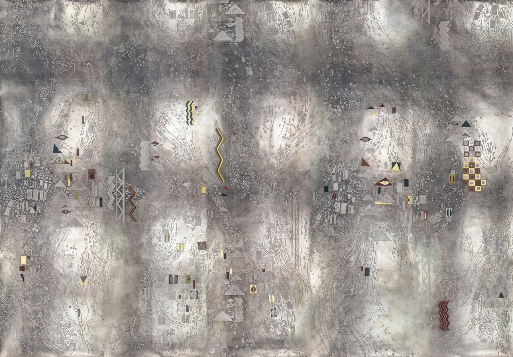 Обои ручная роспись Klimt Polished Silver bas relief gilded paper Обои ручная роспись Klimt Polished Silver bas relief gilded paper - постер Loft-Concept в Перми