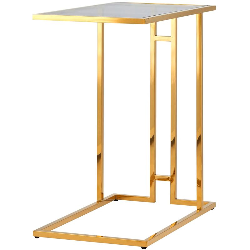 Стол приставной Lasker Milan Tables Gold Золотой Стекло Смок в Перми | Loft Concept 