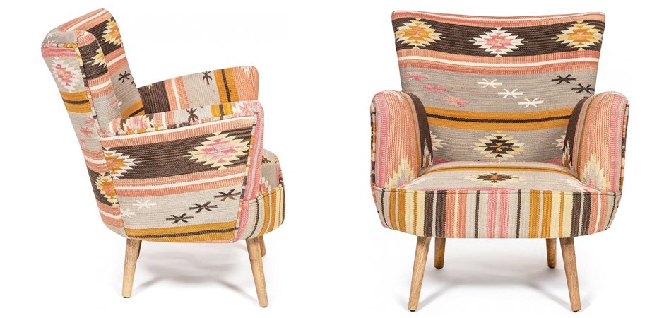 Кресло KELIM Pattern Brown Chair II Кресло KELIM Pattern Brown Chair II - Loft-Concept в Перми