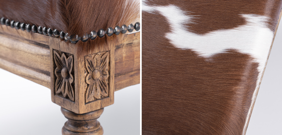 Пуф коричневая натуральная шкура Louie Cowhide Ottoman Пуф коричневая натуральная шкура Louie Cowhide Ottoman - Loft-Concept в Перми