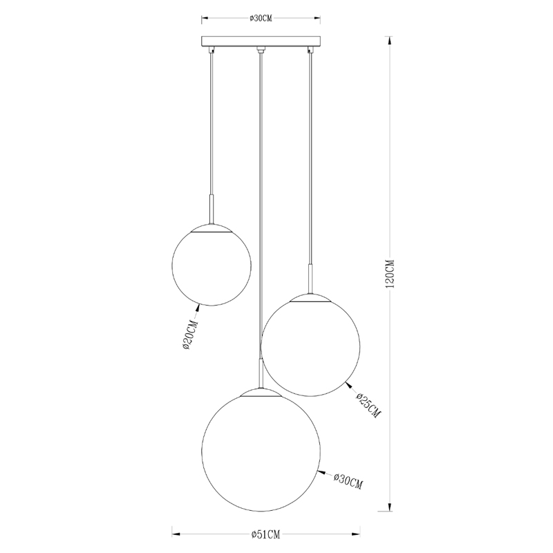 Люстра Ball Sunrise Pendant lamp smok 3 плафона в Перми