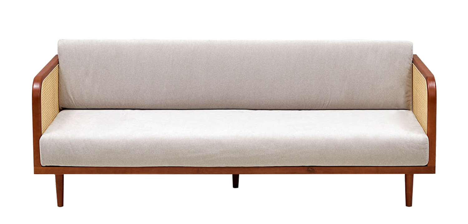 Диван с отделкой из ротанга Nava Rattan Decor Sofa - фото №1