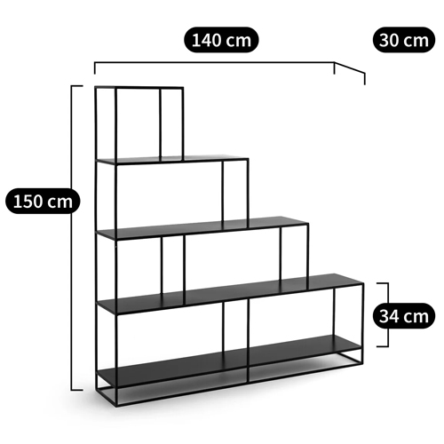 Ступенчатый стеллаж Menzie Steps Metal Rack Black в Перми