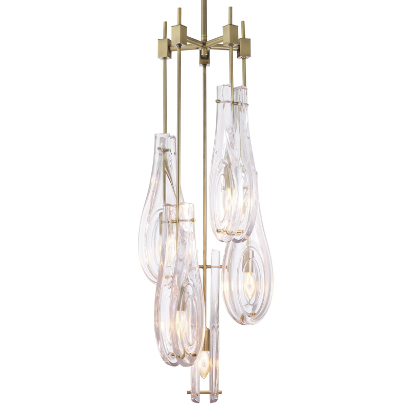 Люстра Eichholtz Chandelier Bellano L Brass Латунь Прозрачный в Перми | Loft Concept 