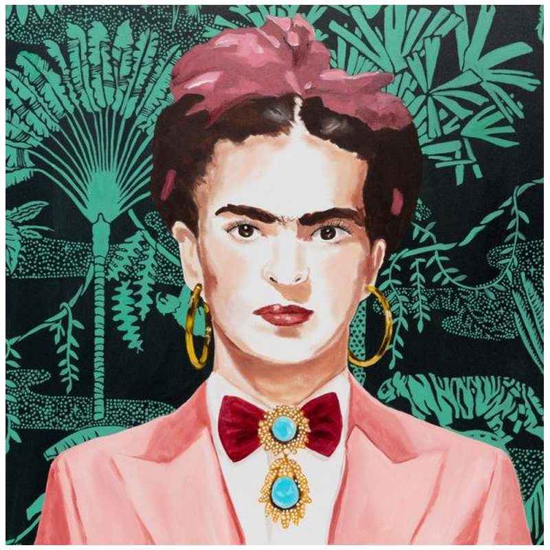 Картина Frida with Pink Power Suit and Jungle Wallpaper Мульти в Перми | Loft Concept 