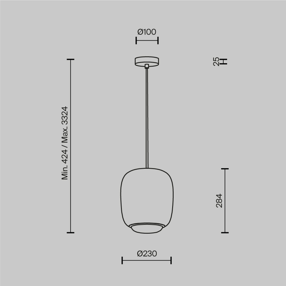 Подвесной светильник Brio Серый 3000К 12Вт в Перми