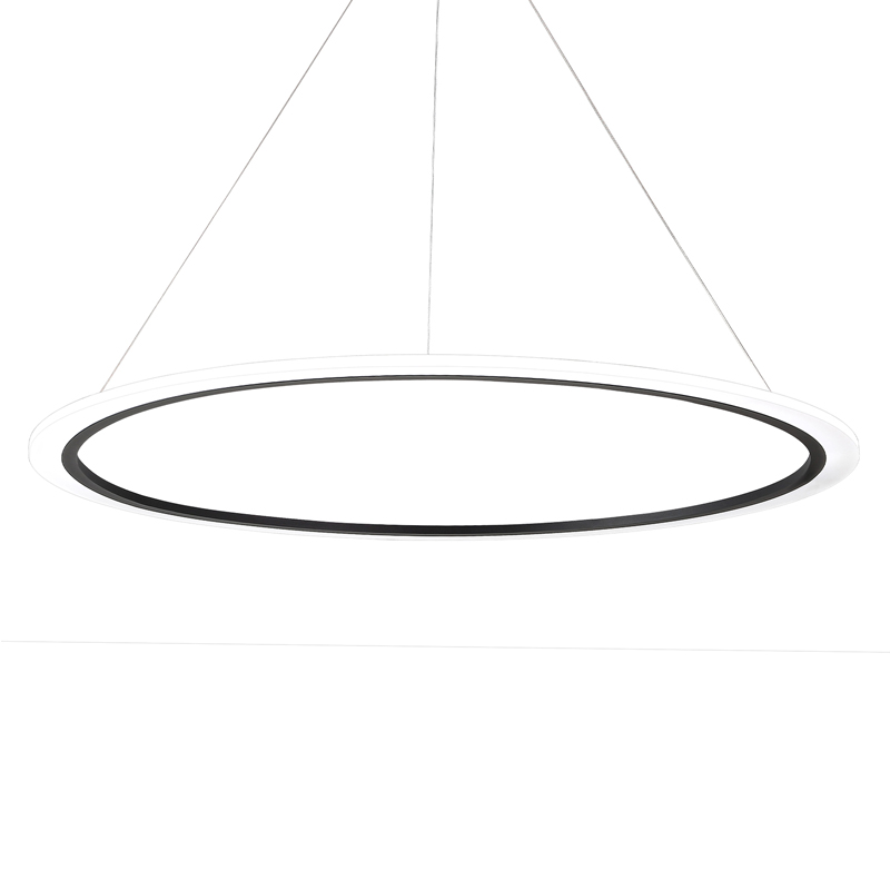 Люстра подвесная светодиодная кольцевая черного цвета Ring Horizontal Черный Белый Люстра подвесная светодиодная кольцевая черного цвета Ring Horizontal Черный Белый в Перми | Loft Concept