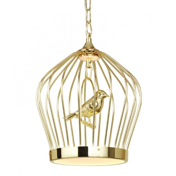 Люстра Birdcage Chandelier Gold Глянцевое золото в Перми | Loft Concept 