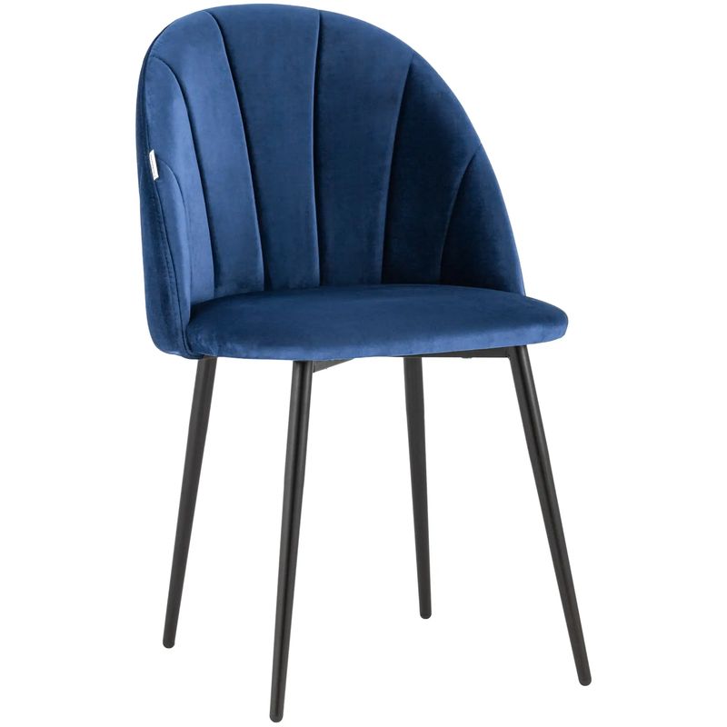 Стул Balsari S Chair Синий Велюр Синий Черный в Перми | Loft Concept 