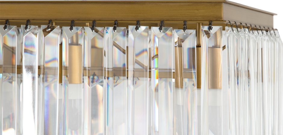 Люстра RH 1920s Odeon Clear Gold Square Chandelier Люстра RH 1920s Odeon Clear Gold Square Chandelier - Loft-Concept в Перми