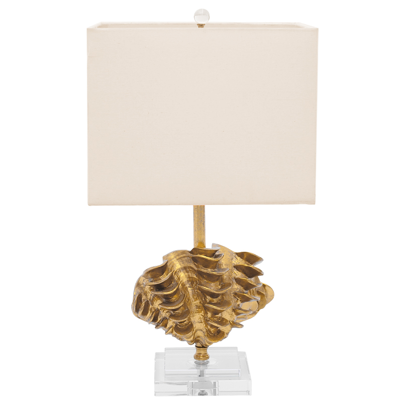 Настольная лампа Golden Shell Table Lamp с абажуром Белый Золотой Прозрачный Бежевый в Перми | Loft Concept 