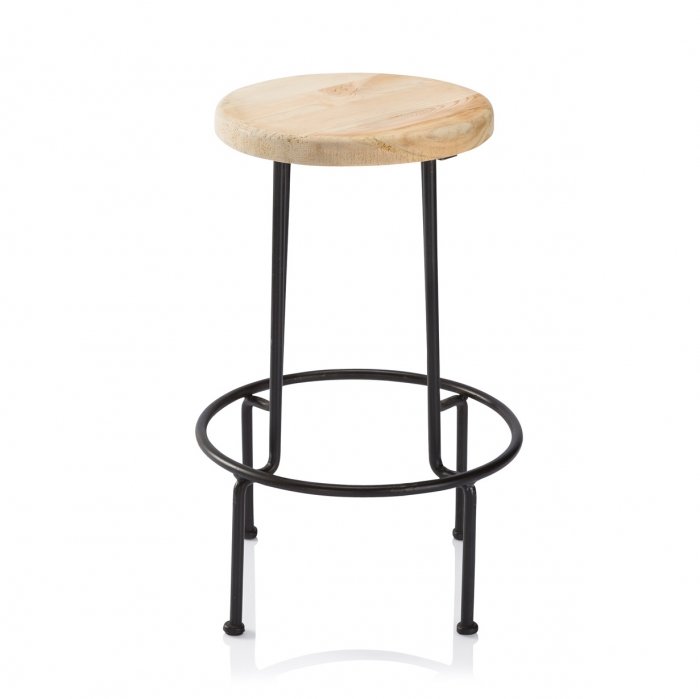 Барный стул Industrial Iron Linden Bar Stool Древесина Черный в Перми | Loft Concept 