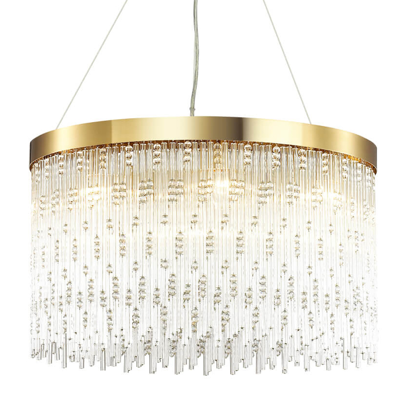 Люстра Hailstorm Rain Kerri Chandelier gold 60 Прозрачный (Transparent) Золотой в Перми | Loft Concept 