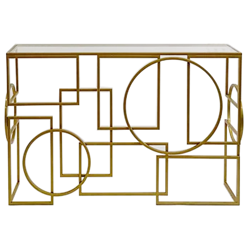 Консоль Geometric Figures Gold Console Золотой Прозрачное Стекло в Перми | Loft Concept 