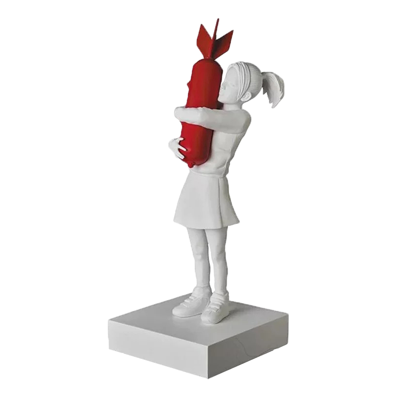 Статуэтка Banksy Bomb Hugger Sculpture Red Белый Красный в Перми | Loft Concept 