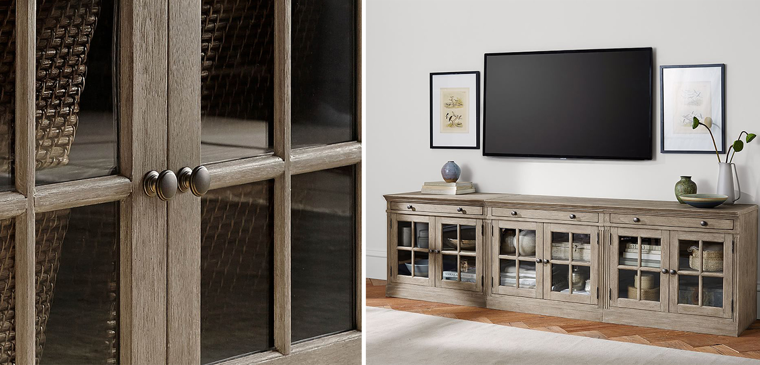 Комод длинный Benjamin Glass Doors long - фото