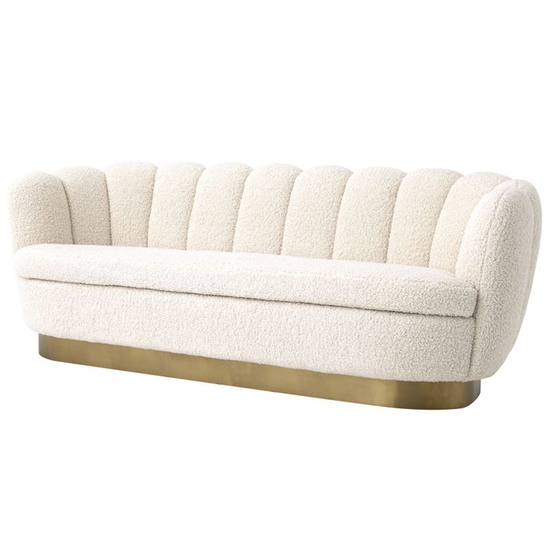 Диван Eichholtz Sofa Mirage faux shearling Белый Латунь в Перми | Loft Concept 