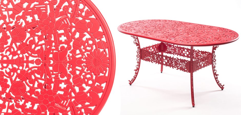 Обеденный стол Industry Collection ALUMINIUM OVAL TABLE – RED Обеденный стол Industry Collection ALUMINIUM OVAL TABLE – RED - Loft-Concept в Перми