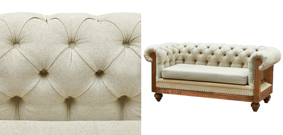 Диван Deconstructed Chesterfield Sofa double Ivory Linen Диван Deconstructed Chesterfield Sofa double Ivory Linen - Loft-Concept в Перми