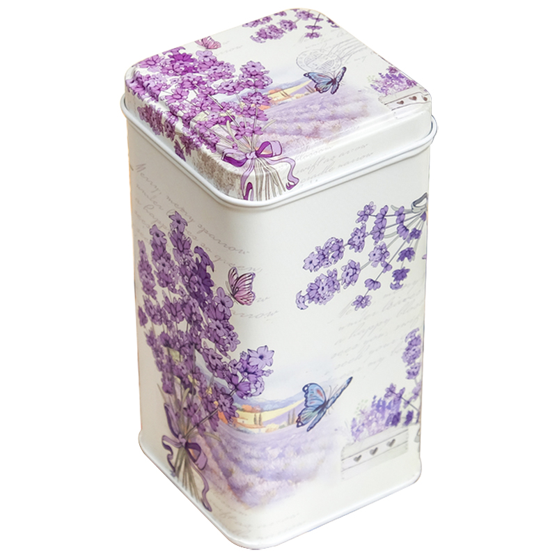 Шкатулка металлическая Lavender Bouquet Metal Box Бежевый Сиреневый Мульти в Перми | Loft Concept 