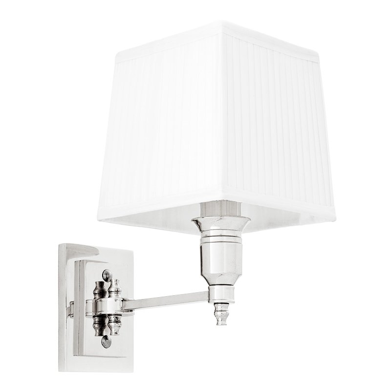 Бра Wall Lamp Lexington Single Nickel+White Никель Белый в Перми | Loft Concept 