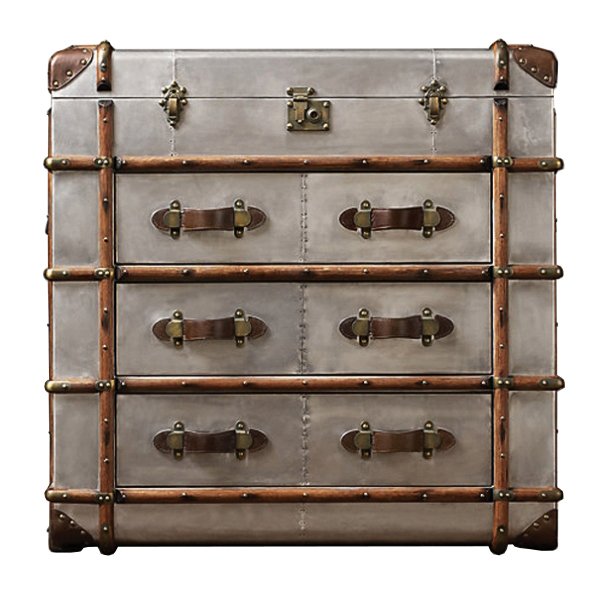 Комод в стиле Лофт RH Richards Polished Aluminum Trunks Chest Алюминий Коричневый винтаж в Перми | Loft Concept 