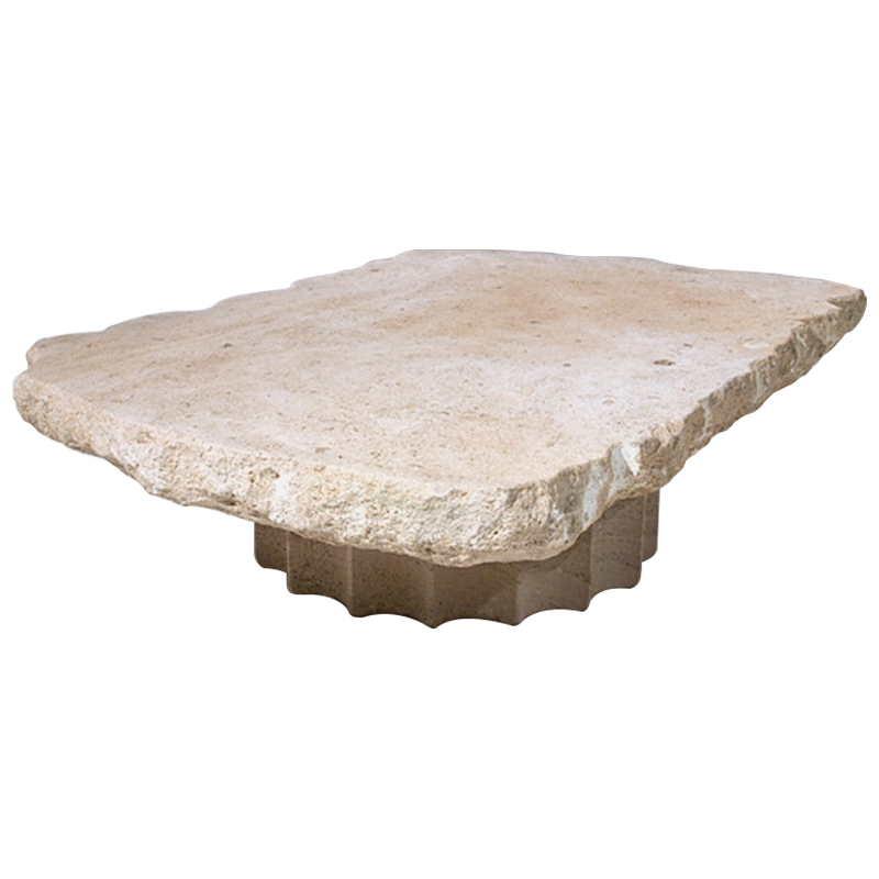 Кофейный стол Travertine Column Coffee Table Бежевый Песочный в Перми | Loft Concept 