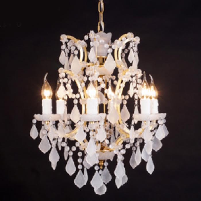 Люстра RH Rococo Iron & white matt Crystal Chandelier 6 Белый Золотой в Перми | Loft Concept 