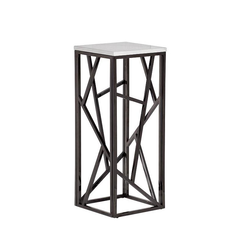 Подставка Serene Furnishing Dark Chrome Marble Top stand Хром Белый в Перми | Loft Concept 