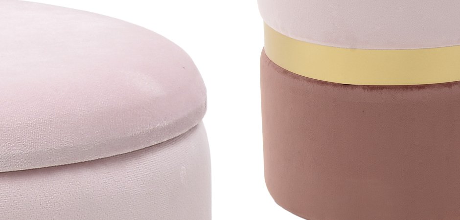 Комплект пуфов Golden Belt Soft Pink & Deep Pink Комплект пуфов Golden Belt Soft Pink & Deep Pink - Loft-Concept в Перми