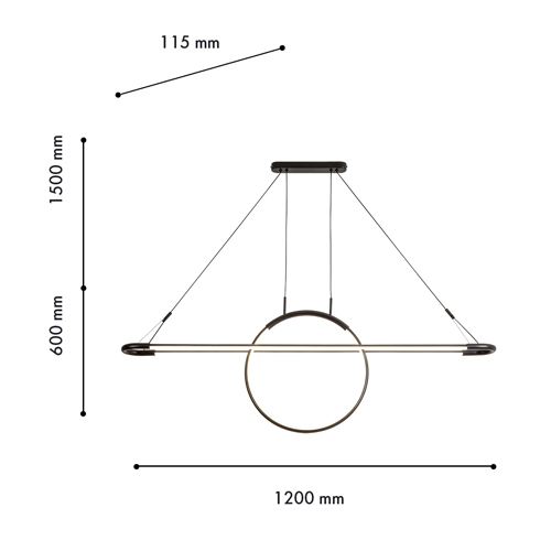 Светодиодная люстра Black LED Circle and Oval Lamp в Перми