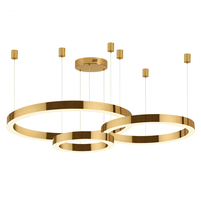 Люстра 3 Gold Ring Horizontal Золотой в Перми | Loft Concept 