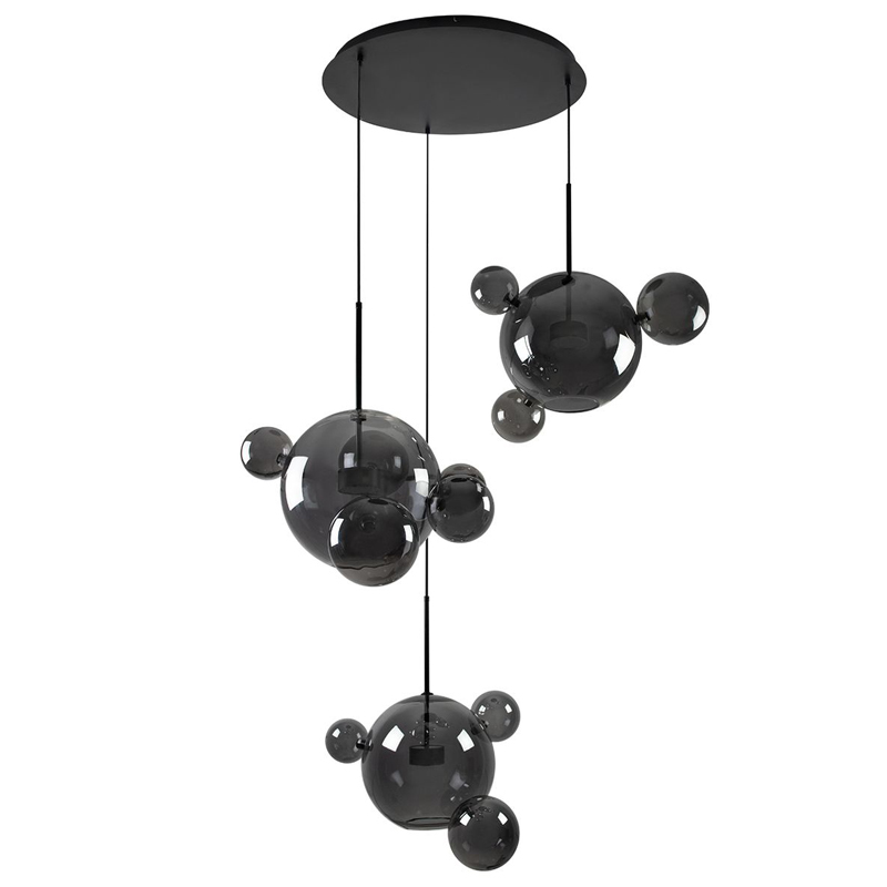 Люстра Bolle Circular Chandelier 14 BUBBLE Giopato & Coombes smoky Дымчатый (Smoke) в Перми | Loft Concept 