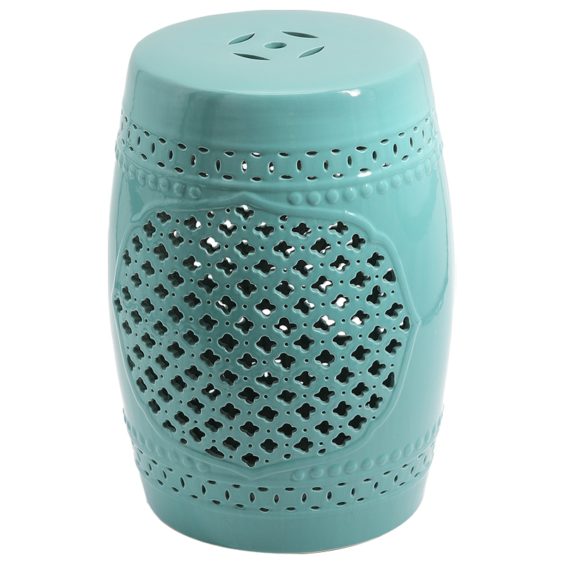 Керамический табурет Quatrefoil Garden Stool - Turquoise Бирюзовый в Перми | Loft Concept 